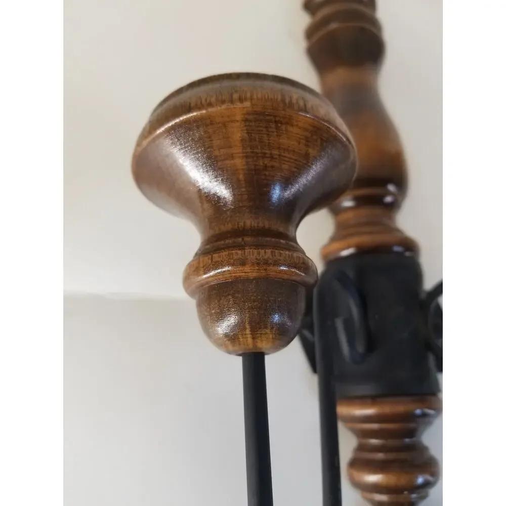Vtg Home Interiors Wood Metal Double Candle Holder Wall Sconce